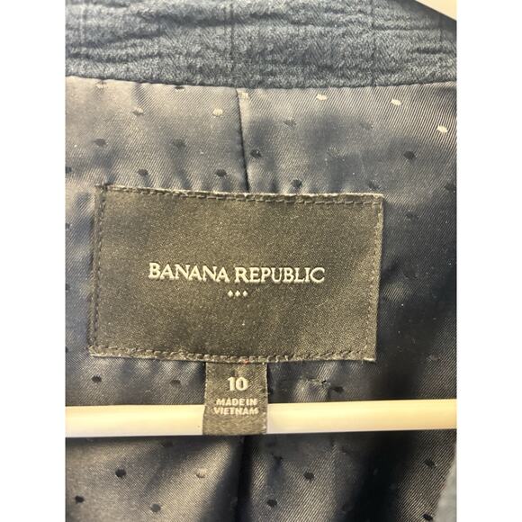 Banana Republic Double Breasted Cotton Navy Blazer Size 10 Vintage Italy Made - Picture 3 of 6